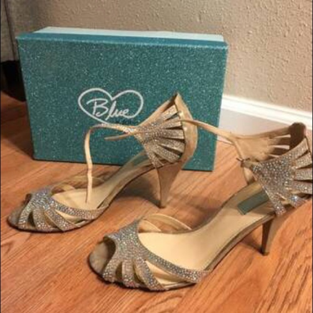 Betsey Johnson Champagne Sparkle Heels